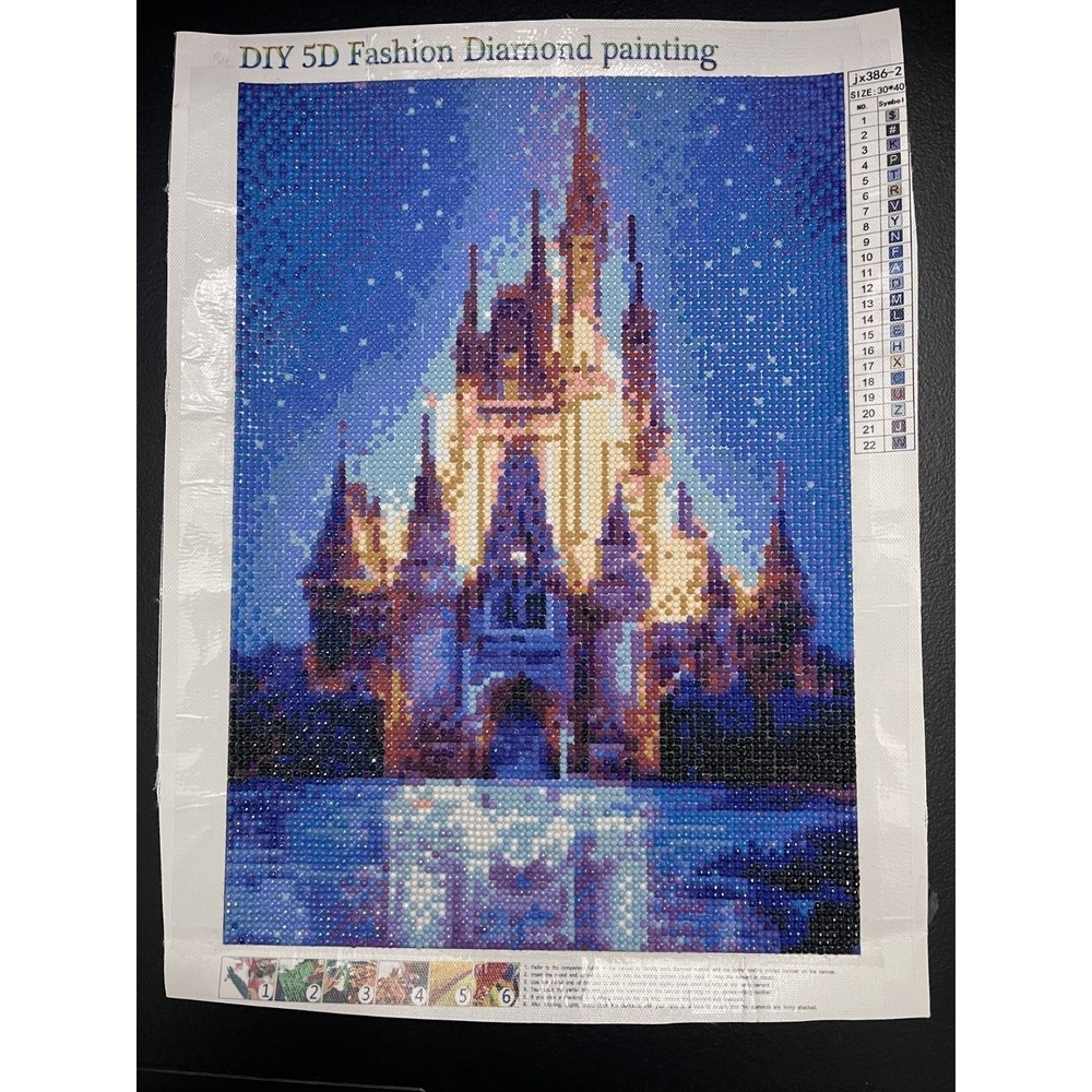 Finished Disney's Cinderella Castle Diamond Painting 40x30cm